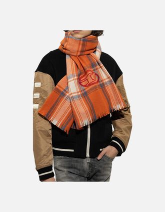 Diesel Mens DIESEL S-FERDIE Mens Scarf Check Mufflers Wool Neck Wrap Shawl Soft Winter Warm - Size: UNI
