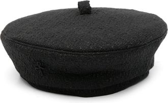 Ruslan Baginskiy logo-embroidered bakerboy hat - women - Cotton - L - Black