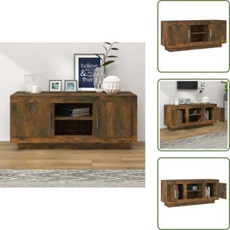vidaXL The Living Store Mobile TV Rovere Fumo 102x35x45 cm in Legno Multistrato - Armadio TV