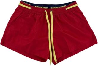 Moschino Heren Zwemkleding Stijlvol Logato Groffato - Heren - Strandmode - Rood - XL - Polyester - Badmode