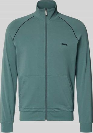 HUGO BOSS Regular Fit Sweatjacke aus Baumwoll-Mix Modell MIX&MATCH JACKET Z in Petrol, Gr&ouml;&szlig;e XXL