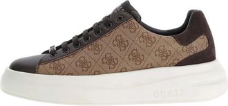 Guess Elba 4G Logo Sneakers - Heren - Sneakers - Bruin - 43 EU - Leer - Schoenen