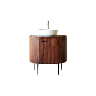 Tikamoon Mueble para lavabo de palisandro macizo y m&aacute;rmol 80 cm