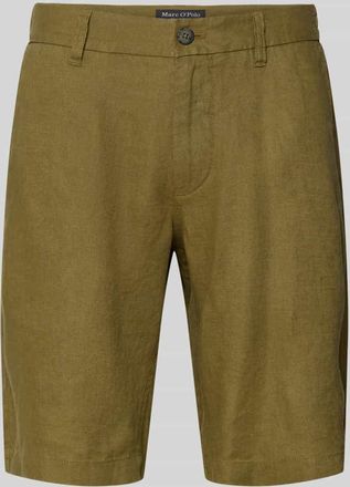 Marc O'Polo Regular Fit Shorts aus reinem Leinen Modell RESO JOGGER in Oliv, Gr&ouml;&szlig;e 32