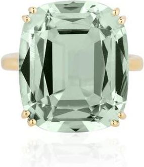 Goshwara Gossip Cushion Cut Cocktail Ring in Translucent Green at Nordstrom, Size 7
