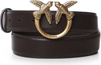 Pinko Pinko, Accessoires, Dames, Bruin, XS, Leer, Love Berry H3 Belt