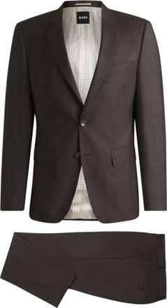BOSS Slim-fit suit in micro-patterned stretch virgin wool