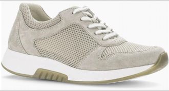 Gabor Womens Lace-Up Sneaker In Puder/weiss