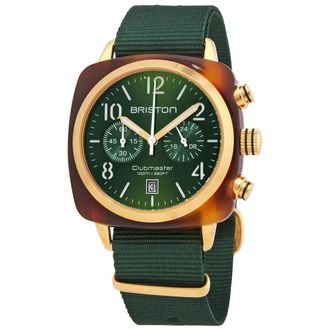 Briston Clubmaster Chronograph Quartz Green Dial Mens Watch 15140.PYA.T.10.NBG