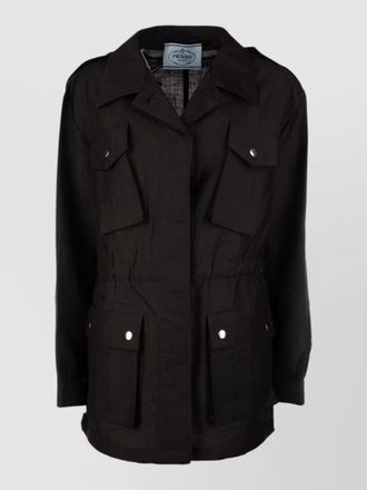 Prada coat and gilet adjustable waist epaulettes