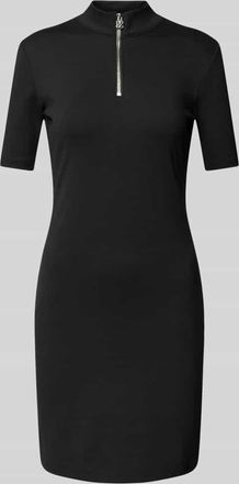 HUGO BOSS Minikleid mit Troyer-Kragen Modell Nasiia in Black, Größe S