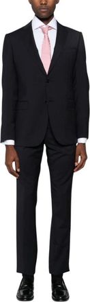 Emporio Armani Enkelrijig wollen pak - Heren - Business pakken - Grijs - S - Wol - Kostuums