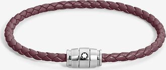 Montblanc Glattleder-Flechtarmband 3 Rings Cassis - 60