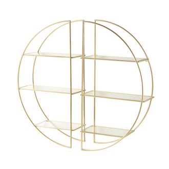 Maisons du monde Repisa de metal dorado y cristal