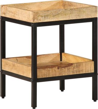 vidaXL Vidaxl - Mesa Lateral Marr&oacute;n 35 X 35 X 45 Cm Madera Maciza De Mango