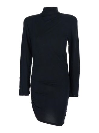 Jacquemus La Robe Spallina Black High-Neck Dress With Asymmetrical Design In Fabric Woman