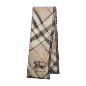Burberry Silky Scarves, female, Beige, Size: ONE SIZE Watercolour Oblong Scarf