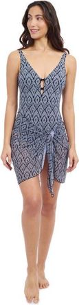 Gottex Plume Sarong Wrap Mesh Skirt in Black White at Nordstrom