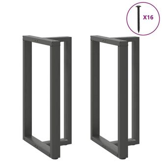 Berkfield Home Modern Bar Table Legs T-Shaped&not;2 pcs Anthracite 60x35x(100-101) in Charcoal