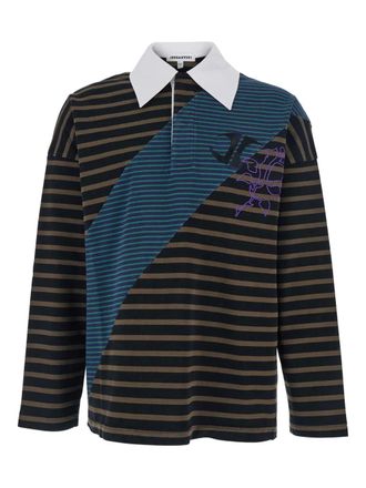 Jordan Luca logo-embroidery striped polo shirt - Black