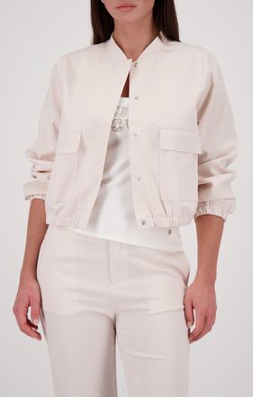 Monari Cargojacke MONARI Jacke Satin Cargo, Damen, Gr. 36, beige, Web, Obermaterial: 97% Polyester, 3% Elasthan. Futter: 100% Polyester, unifarben, regular f