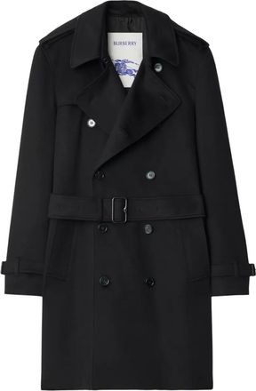 Burberry Trench doppiopetto in cashmere con cintura - Nero