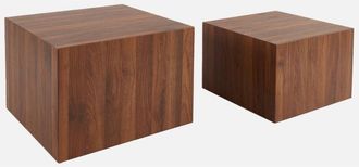 Sweeek Set di 2 tavolini quadrati effetto frassino