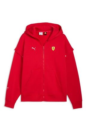Puma Ferrari Premium Oversize Zip Hoodie in Rosso Corsa at Nordstrom, Size Xx-Large