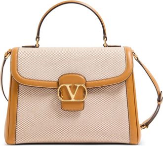 Valentino Garavani 9to5 handbag - women - Calf Leather/Fabric/Calf Leather - One Size - Neutrals