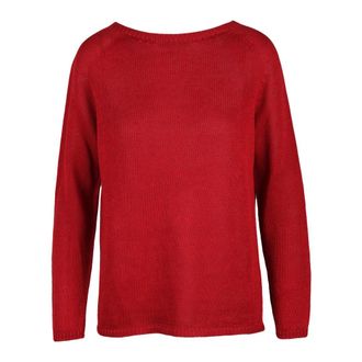 Max Mara Giolino Knit - Dames - Ronde hals truien - Rood - M - Linnen - Truien & Vesten