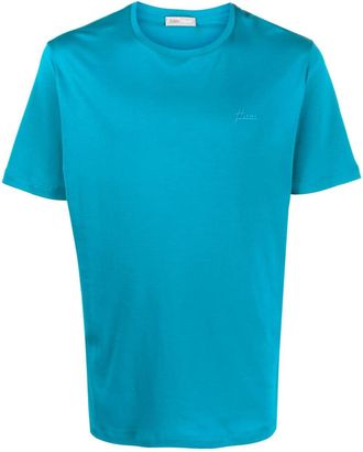 Herno logo-embroidered cotton T-shirt - men - Cotton - 50 - Blue