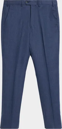 Emporio Armani Men & apos;s Textured Wool Tapered Flat-Front Trousers