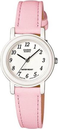 Casio Womens White Dial Pink Leather Strap Watch - LQ-139L-4B1