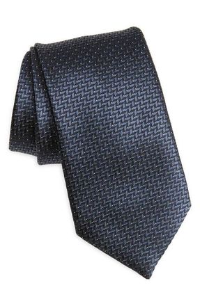 Brioni Geometric Jacquard Silk Tie in Midnight Blue at Nordstrom