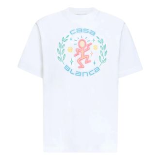 Casablanca T-Shirts, male, White, Size: S Dance Joy T-shirt
