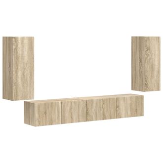 vidaXL Conjunto De Mueble De Tv 4 Pcs Roble Sonoma Vidaxl