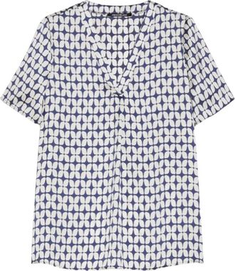 Pennyblack Blauwe Geometrisch Patroon Molly Blouse - Dames - Blouses - Veelkleurig - S - Polyester - Overhemden