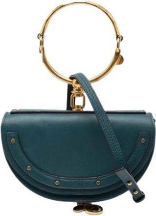 Chlo&eacute; Pre-owned The Nile Satchel - Dames - Vintage Schoudertas - Blauw - ONE Size - Leer - Vintage