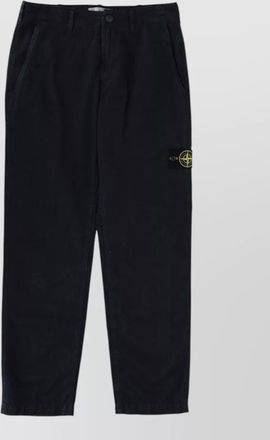 Stone Island logo patch trousers with side and back pockets