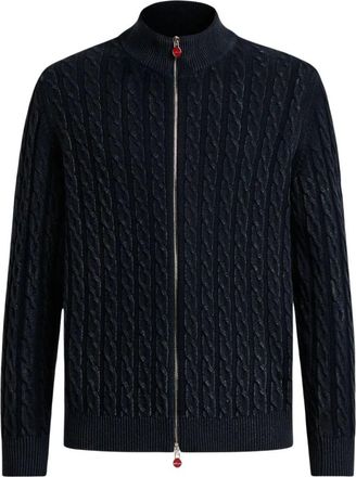 Kiton Truien & Vesten, Heren, Blauw, XL, Kasjmier, Cashmere Full-Zip Vest