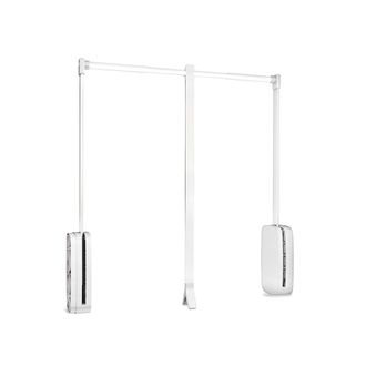 Emuca Emuca - Colgador Abatible Para Armario Sling, Ancho Regulable 450-600mm, Acero Y Pl&aacute;stico, Pl&aacute;stico Blanco