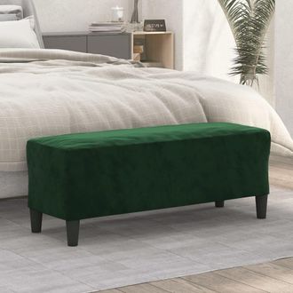 vidaXL Vidaxl - Banco De Terciopelo Verde Oscuro 100x35x41 Cm