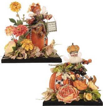 Mark Roberts Handmade Set Of 2 Pumpkins And Fairy Tablescape