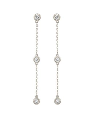 Suzy Levian 14K 0.80 Ct. Tw. Diamond Station Earrings