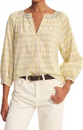 Velvet Campbell V-Neck Top In Buttercup