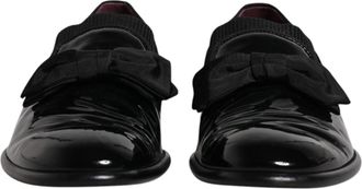 Dolce & Gabbana Black Leather Loafers Men Formal Dress Mens Shoes (Pre-Owned)