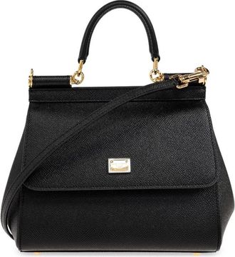 Dolce & Gabbana Black Sicily Medium Satchel