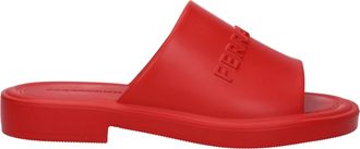 Ferragamo Gen&egrave;ve Herens Glijbanen En Klompen Rubber Rood/Vlam