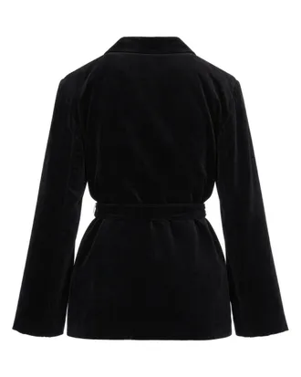 Max Mara Velvet Belted Jacket - Black