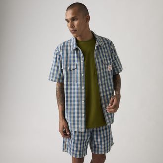 Levi's Short Sleeve Worker Shirt - Mens - XL - Blue